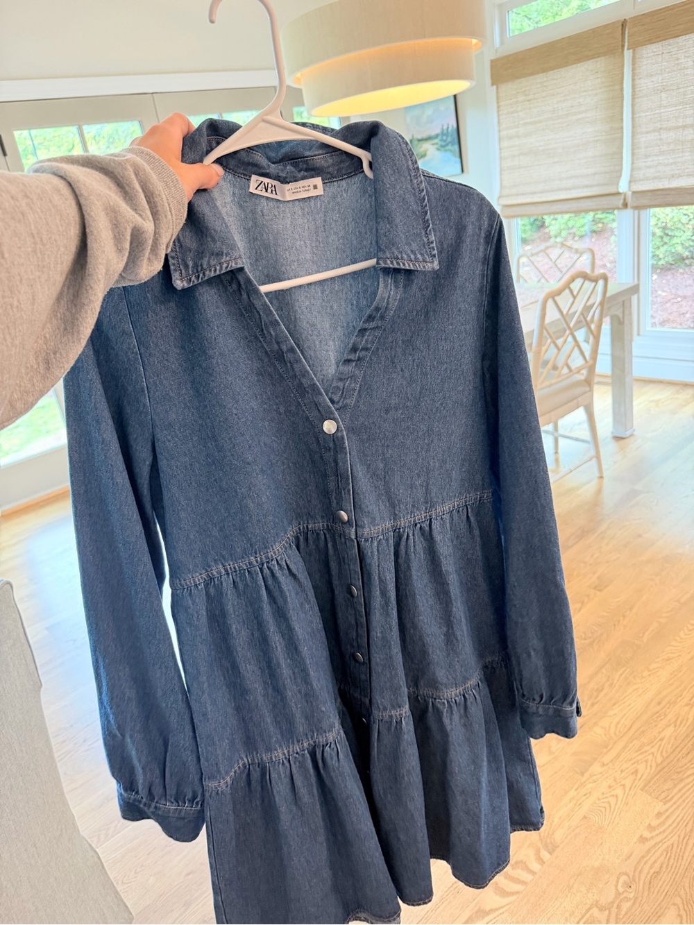 Zara Light Blue Denim Shirt Dress